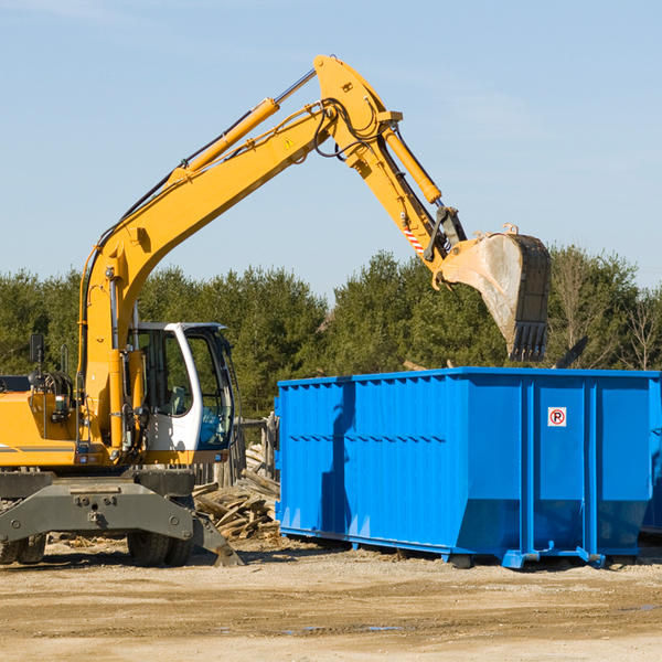 are there any restrictions on where a residential dumpster can be placed in Becker